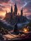 5D Magic Castle Diamond Art Kit for Adults – 12x16 Inch Full Round Drill Diamond Painting – Fantasy Magic Hat Gem Art Set for Beginners – DIY Mosaic Embroidery Kit for Enchanted Home Wall Decor